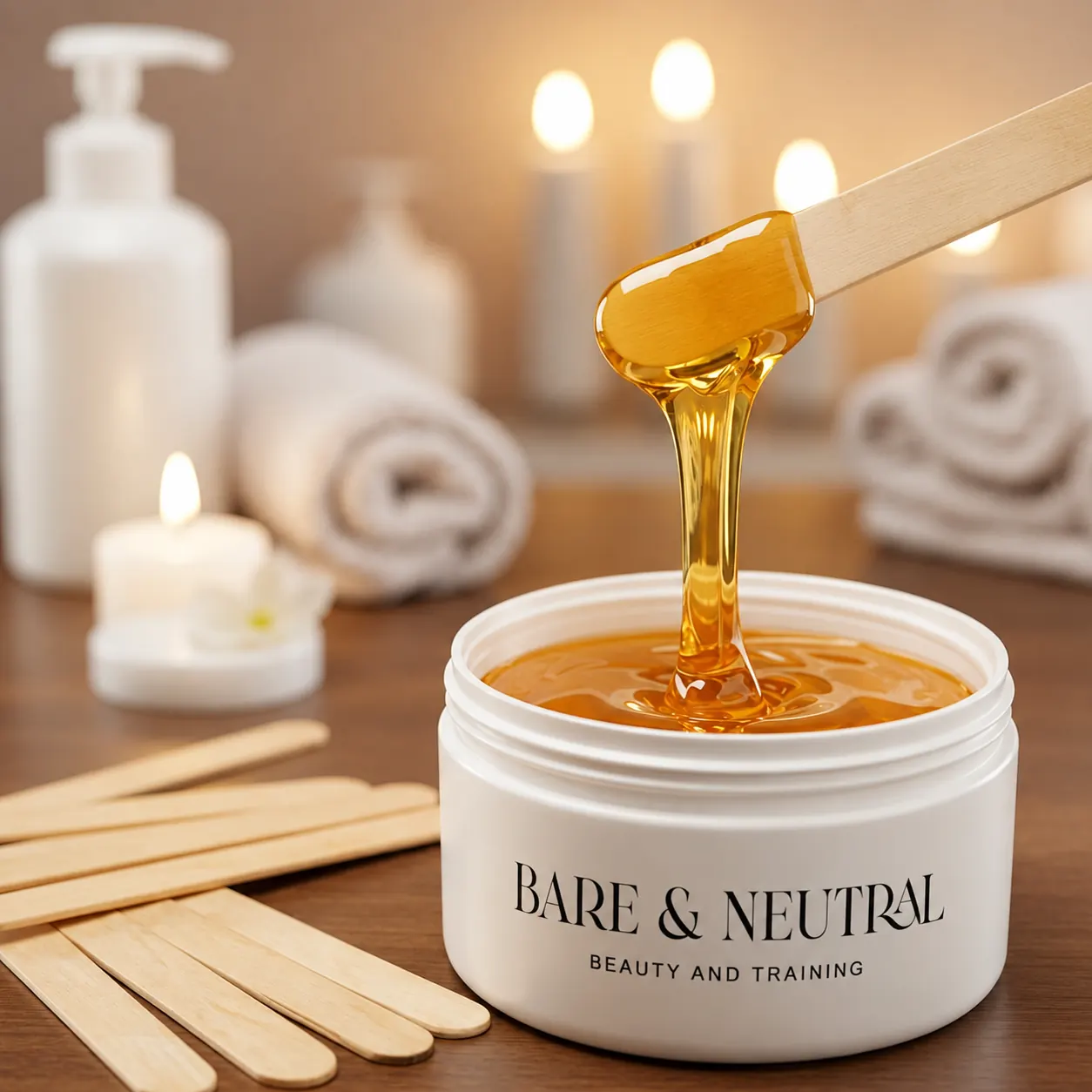 Bare and Neutral branded wax pot