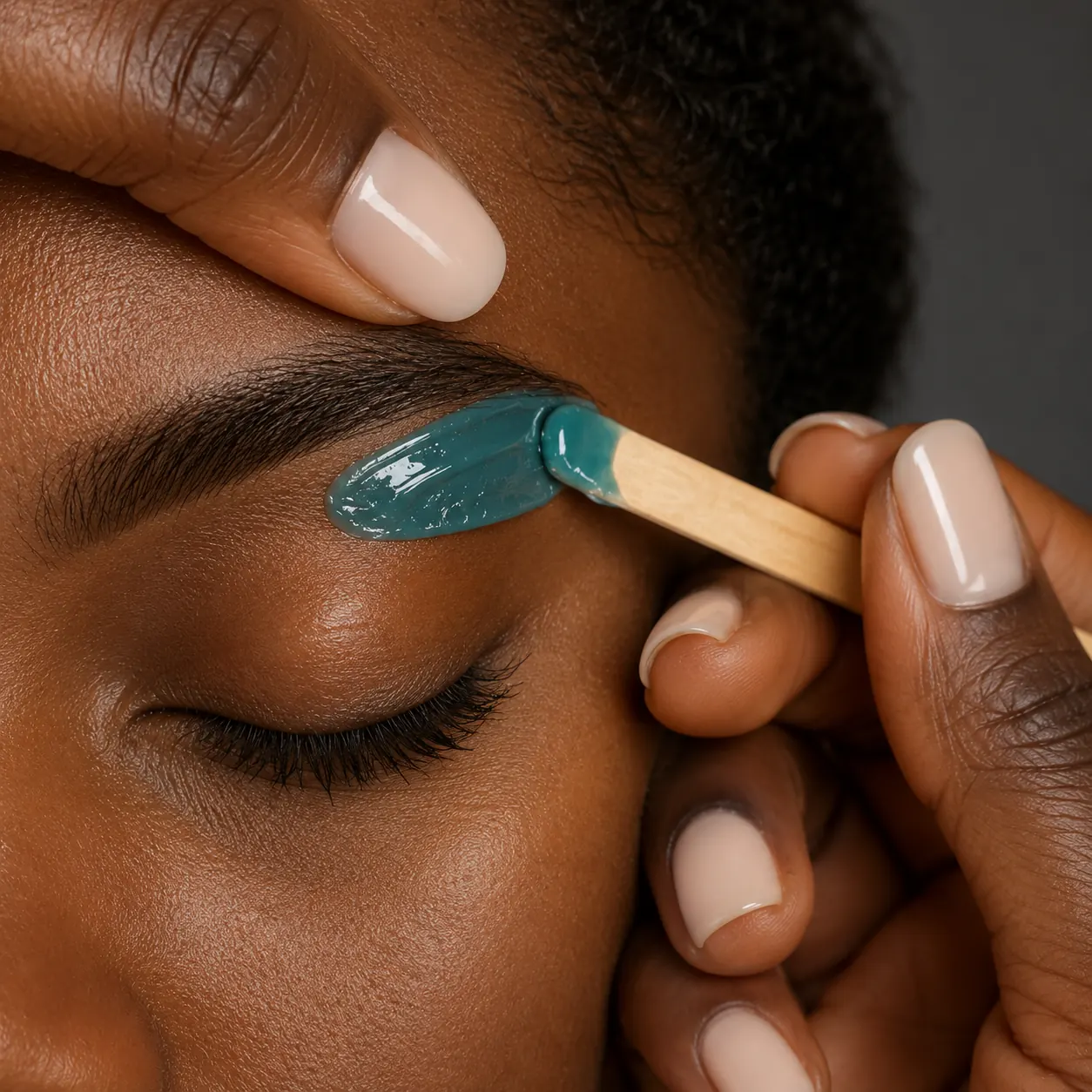 Close up brow waxing treatment at Bare and Neutral