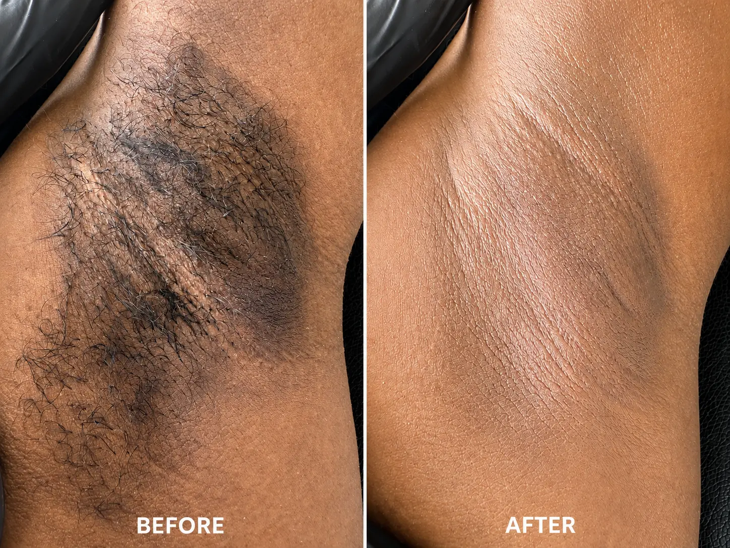 Underarm treatment before and after result